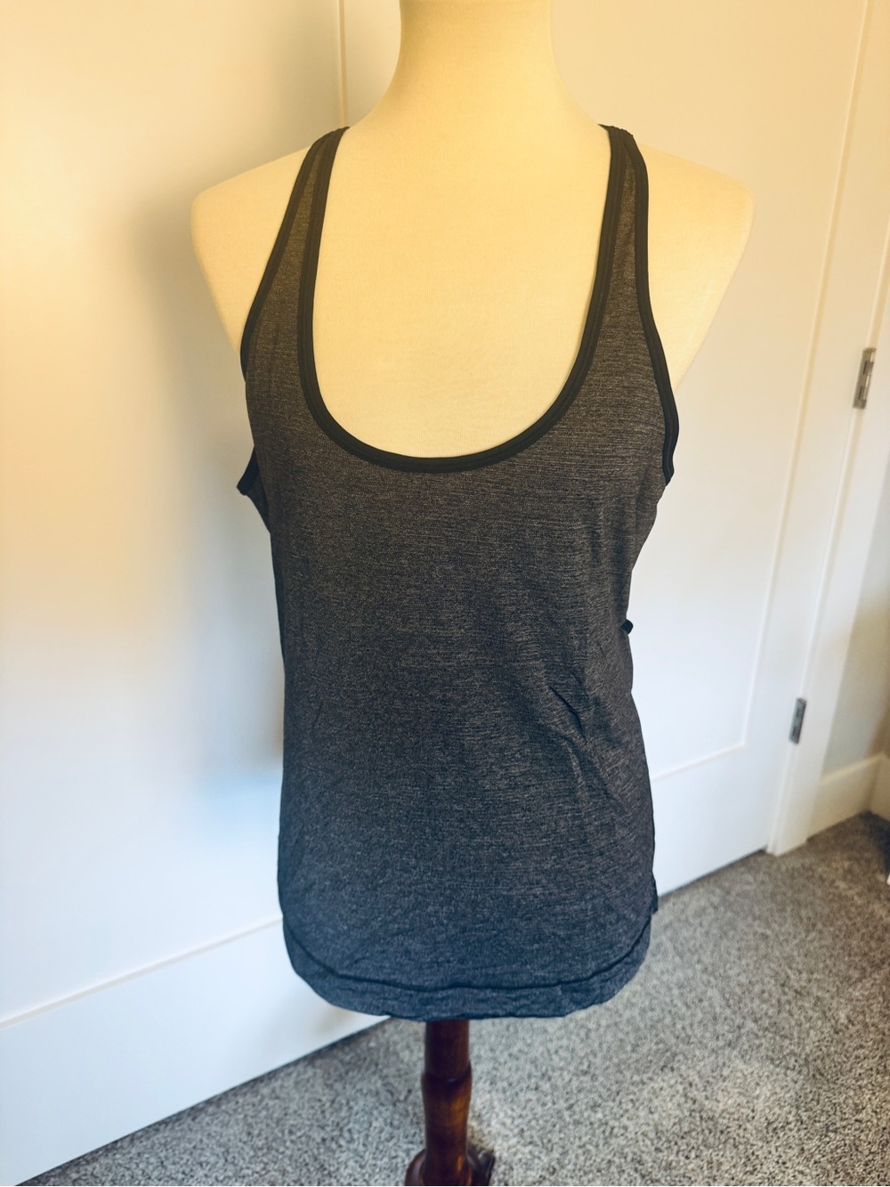 Lululemon Gray Open Back Racerback Tank Top Yoga Workout Run